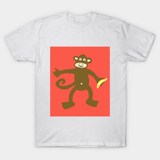 Monkey with Banana T-Shirt by SunlitForest